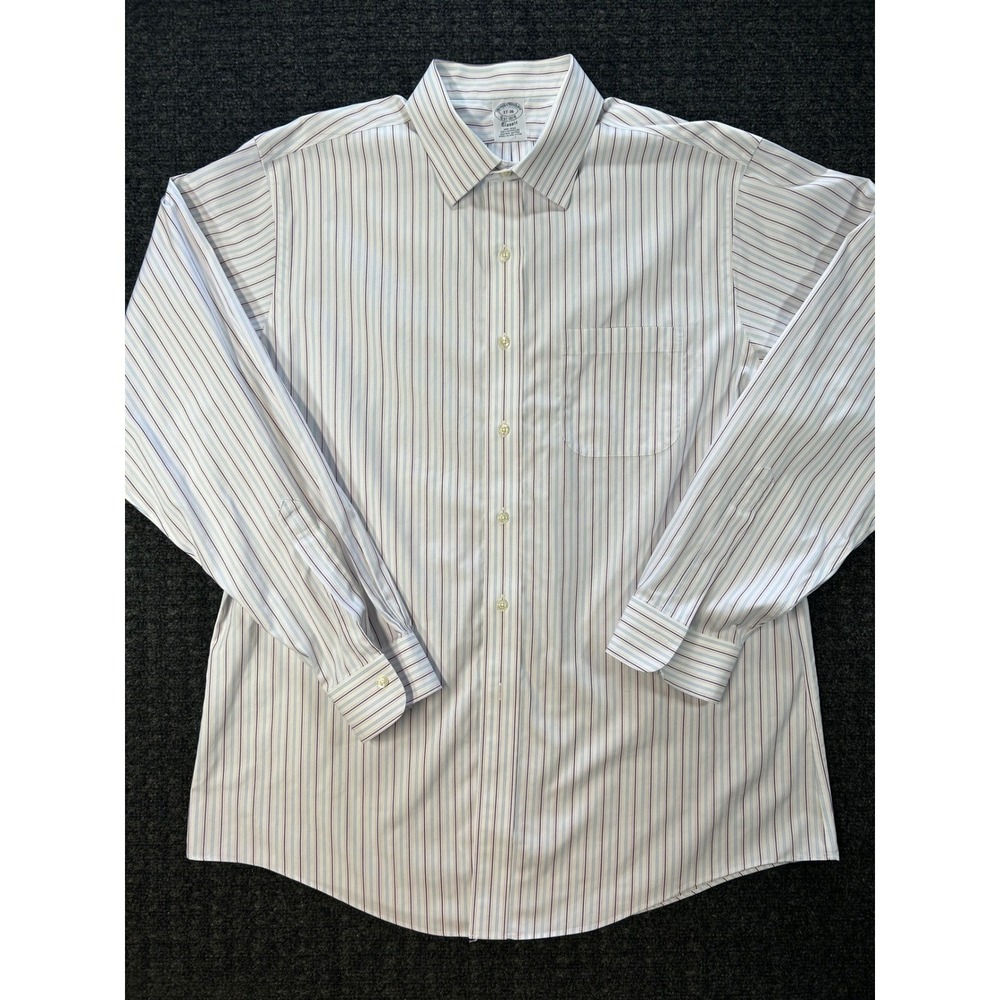 Brooks Brothers Men 17-36 Classic Fit Non-Iron Supima Cotton Striped Dress Shirt